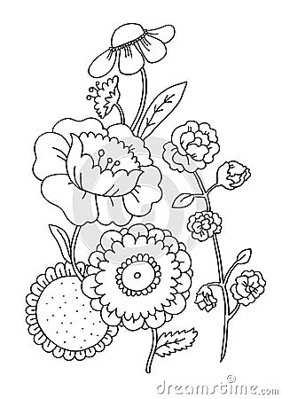 Flowers Coloring Page Royalty Free Stock Photo - Image: 8801705