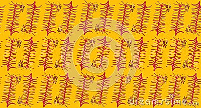 Seamless vector pattern with tropical orchid leaves and flowers Vector Illustration