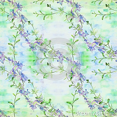 Flowers - decorative composition. Watercolor. Seamless pattern. Use printed materials, signs, items, websites, maps, posters, po Stock Photo