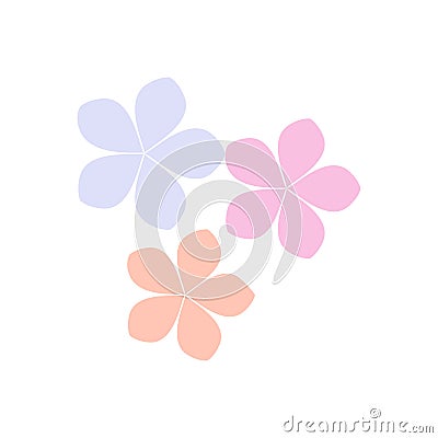 Flowers of delicate shades. Spring, summer flower Vector Illustration