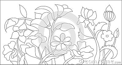 Flowers Drawings In Pencil, and glasses designing ideas images sandblasting acid Etched Vector Illustration