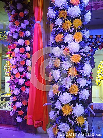 Flowers Festival - Awesome Decorations in Datta Jayanti Editorial Stock Photo