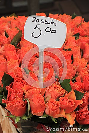 Flowers at a flower market Stock Photo