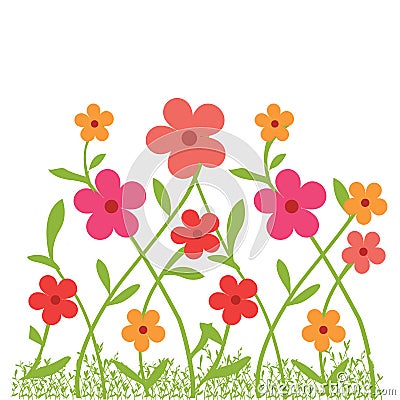 Flowers in garden Vector Illustration