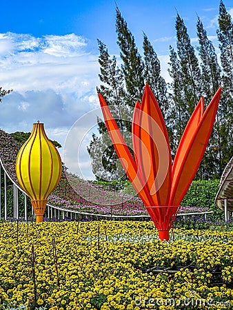 Flowers garden, Flora park in Khao Yai, Thailand Stock Photo