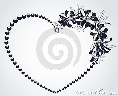 Flowers and heart Stock Photo