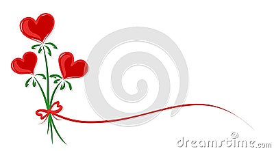 Flowers with heart. Vector Illustration