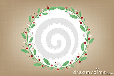 Flowers and leafs on vintage background . Vector Illustration