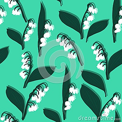 Flowers lilies of the valley pattern color stripe row line striped modern bright beautiful Vector Illustration