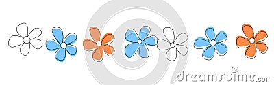 Flowers Line / divider Vector Illustration