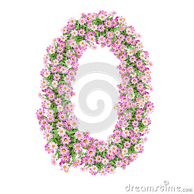 Flowers numbers 0 Stock Photo