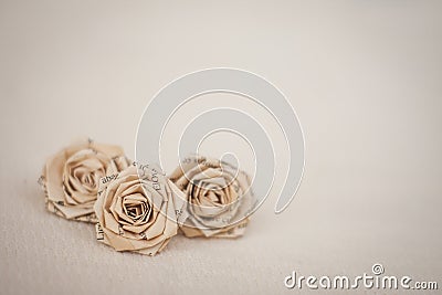 Flowers - old book paper roses Stock Photo