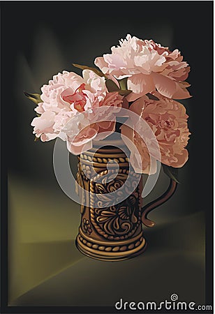 Flowers Painting Vector Illustration