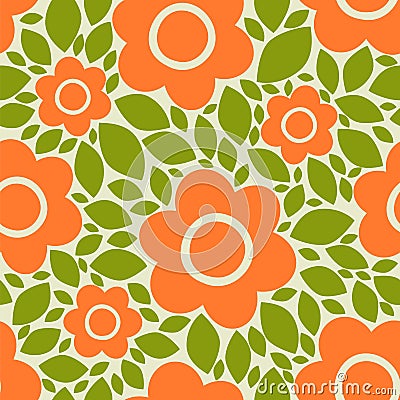 Flowers and petals. Seamless vector floral pattern. Vector Illustration