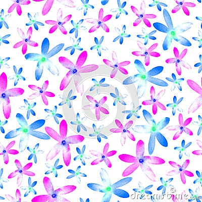 Flowers pink and blue Stock Photo