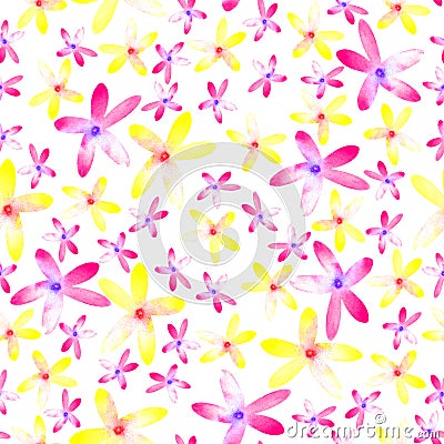 Flowers pink and yellow Stock Photo