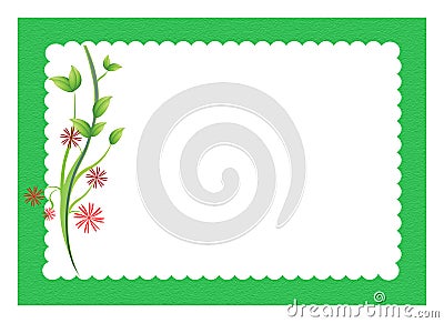 Flowers with scalloped border Stock Photo