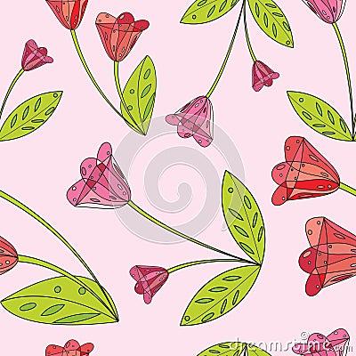 Flowers seamless abstract Vector Illustration