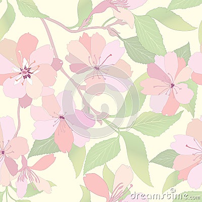 Flowers seamless background. Vector Graphic. Stock Photo