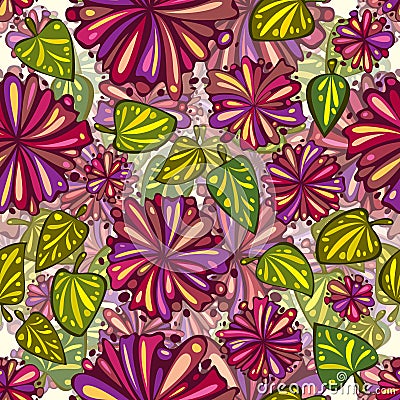 Flowers seamless pattern. Vector Illustration