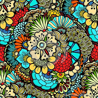 Flowers seamless pattern Vector Illustration