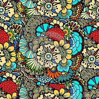 Flowers seamless pattern Vector Illustration