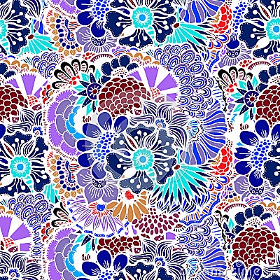 Flowers seamless pattern Vector Illustration