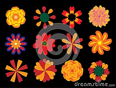 Flowers set, Stock Photo