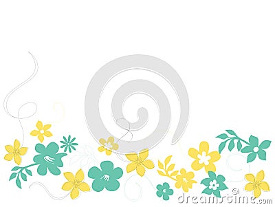 Flowers and swirls Vector Illustration