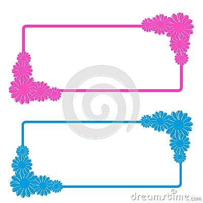 Flowers tag on white background Vector Illustration