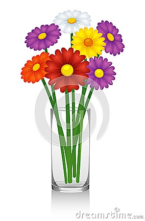 Flowers in vase Vector Illustration