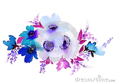 Flowers watercolor illustration Cartoon Illustration