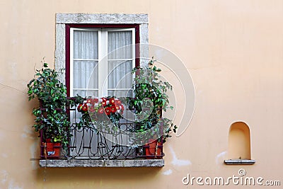 Flowery Balcony Stock Photo