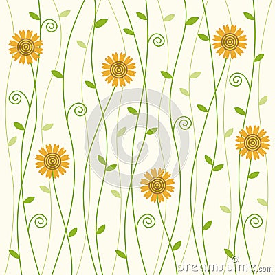 Flowery vine background pattern Vector Illustration