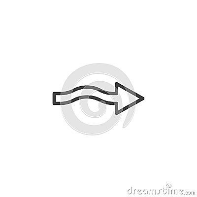 Flowing Arrow line icon Vector Illustration