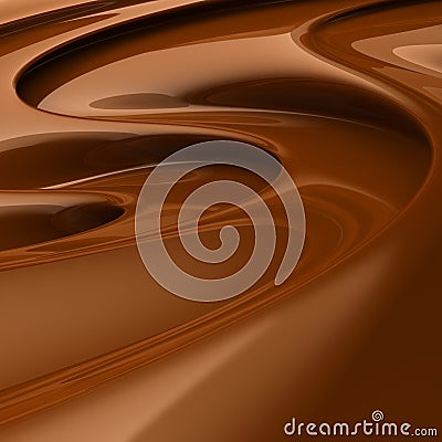 Flowing brown chocolate swirl Stock Photo