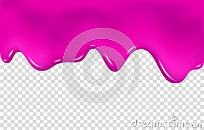 Flowing cherry or raspberries pink jam Vector Illustration