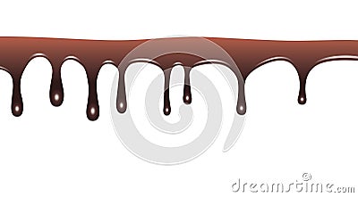 Flowing chocolate drops Vector Illustration