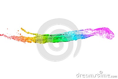 Flowing colorful water splash. Stock Photo