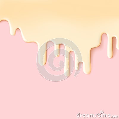Flowing creme glaze sweet food background abstract Vector Illustration