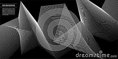 Flowing dynamic sharp line abstract background Vector Illustration