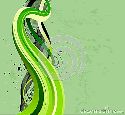 Flowing green waves Vector Illustration