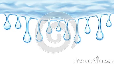 Flowing or hanging seamless repeatable opaque drops Vector Illustration