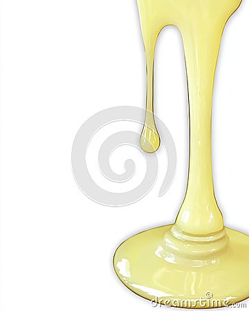 Flowing Lime Cream Drip Creating a Minimalistic Backdrop for Creative Text Placement Stock Photo