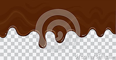 Flowing melted chocolate cartoon illustration on Vector Illustration