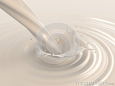 Flowing milk Cartoon Illustration