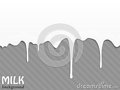 Flowing milk drops. Vector illustration. Vector Illustration