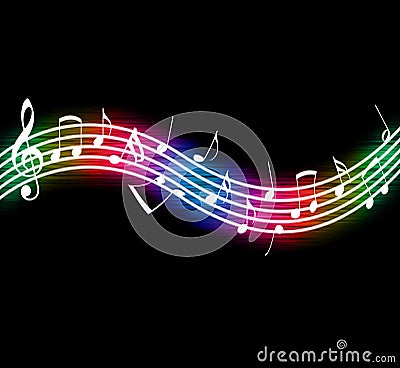 Flowing Music Notes Stock Photo