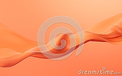 Flowing orange cloth background, 3d rendering Stock Photo