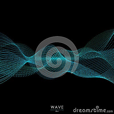 Flowing particle waves Vector Illustration